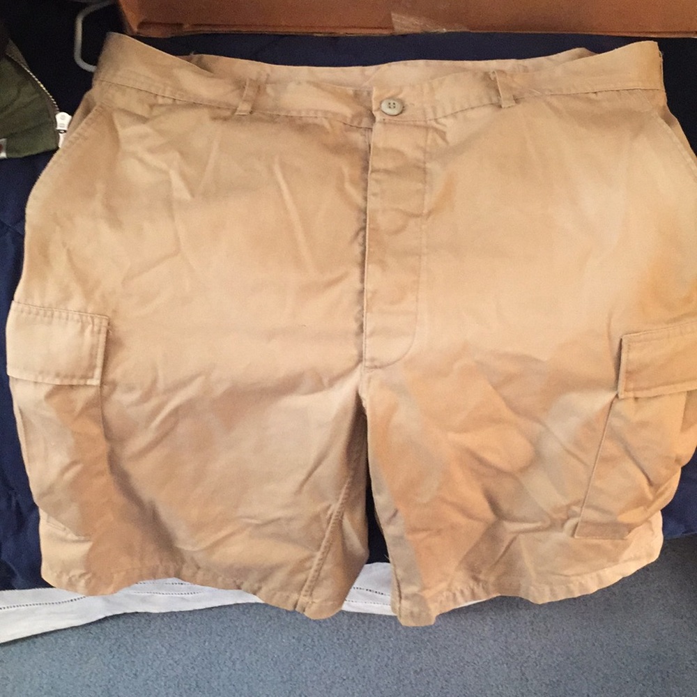 Tan cargo shorts